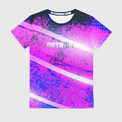 Женская футболка Detroit become human neon