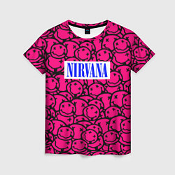 Футболка женская Nirvana pink logo, цвет: 3D-принт