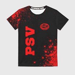 Женская футболка PSV - red gradient вертикально