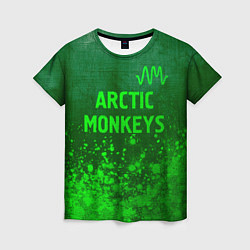 Футболка женская Arctic Monkeys - green gradient посередине, цвет: 3D-принт