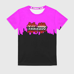 Женская футболка Tekken розовая геометрия