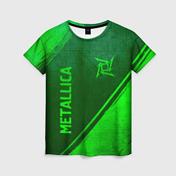 Футболка женская Metallica - green gradient вертикально, цвет: 3D-принт