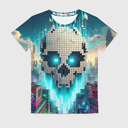 Женская футболка Minecraft skull - ai art fantasy