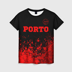 Футболка женская Porto - red gradient посередине, цвет: 3D-принт