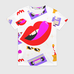 Женская футболка Вечеринка 90-х: Яркие символы эпохи