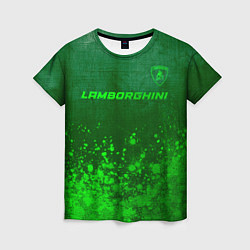 Футболка женская Lamborghini - green gradient посередине, цвет: 3D-принт