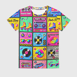 Женская футболка Вибрации 90-х вечеринка в стиле ретро