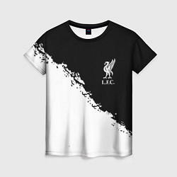 Женская футболка Liverpool fc белые краски