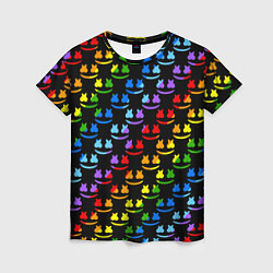 Женская футболка Marshmello pattern neon