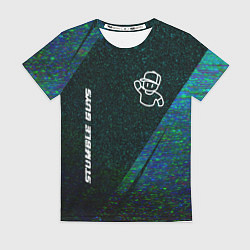 Женская футболка Stumble Guys glitch blue