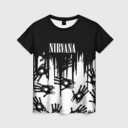 Футболка женская Nirvana rok hand, цвет: 3D-принт