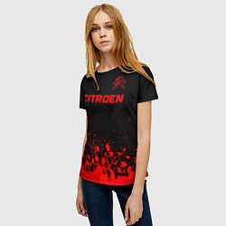Футболка женская Citroen - red gradient посередине, цвет: 3D-принт — фото 2