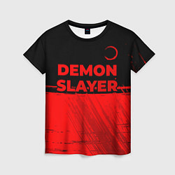 Футболка женская Demon Slayer - red gradient посередине, цвет: 3D-принт