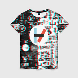 Женская футболка Twenty one pilots glitch pattern