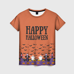 Футболка женская Happy Halloween pattern, цвет: 3D-принт