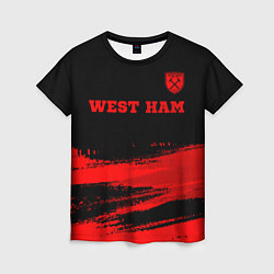 Футболка женская West Ham - red gradient посередине, цвет: 3D-принт