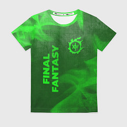Женская футболка Final Fantasy - green gradient вертикально