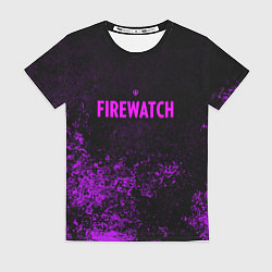 Женская футболка Firewatch брызги красок неон