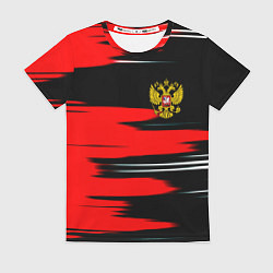 Футболка женская Россия полосы краски, цвет: 3D-принт