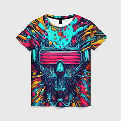 Футболка женская Cyber dude with glasses - blots, цвет: 3D-принт