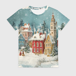 Женская футболка Праздничный новогодний город