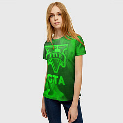 Футболка женская GTA - green gradient, цвет: 3D-принт — фото 2