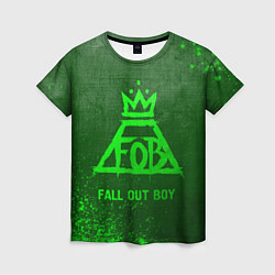 Футболка женская Fall Out Boy - green gradient, цвет: 3D-принт