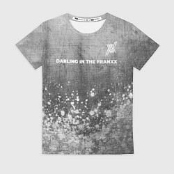 Женская футболка Darling in the FranXX - grey gradient посередине