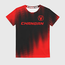 Футболка женская Changan - red gradient посередине, цвет: 3D-принт