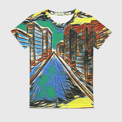 Футболка женская Улица проспект городской, цвет: 3D-принт