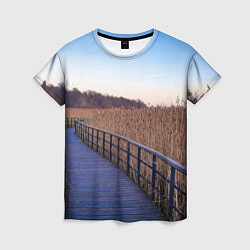 Футболка женская Камышовые плавни на Финском заливе, цвет: 3D-принт