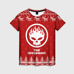 Футболка женская Новогодний The Offspring с оленями, цвет: 3D-принт