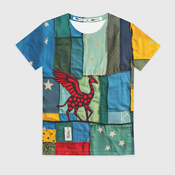 Футболка женская Пэчворк с драконом, цвет: 3D-принт