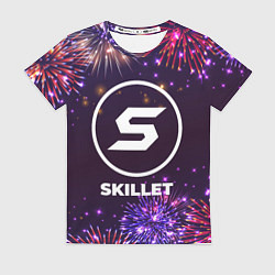 Футболка женская Праздничный Skillet, цвет: 3D-принт