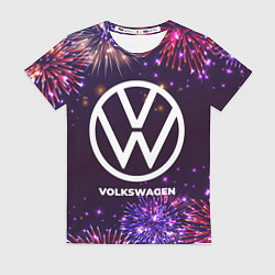 Футболка женская Праздничный Volkswagen, цвет: 3D-принт