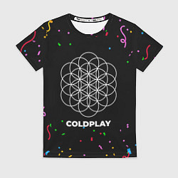 Футболка женская Coldplay конфети, цвет: 3D-принт