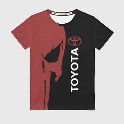Футболка женская Toyota и череп, цвет: 3D-принт