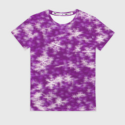 Женская футболка Снежинки глитч