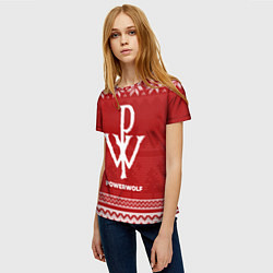 Футболка женская Новогодний Powerwolf, цвет: 3D-принт — фото 2