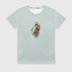 Футболка женская Сердце из денег доллар с сосудами, цвет: 3D-принт