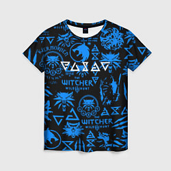 Женская футболка The Witcher logo pattern