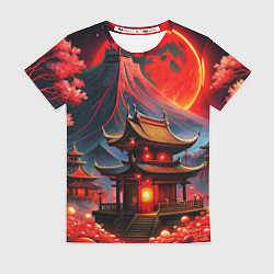 Футболка женская Japan red nature, цвет: 3D-принт