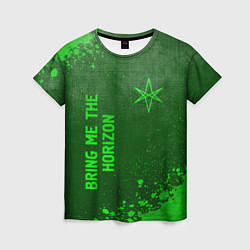 Футболка женская Bring Me the Horizon - green gradient вертикально, цвет: 3D-принт