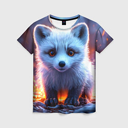 Женская футболка Песец в искрах