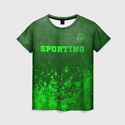 Футболка женская Sporting - green gradient посередине, цвет: 3D-принт