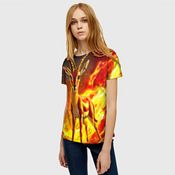 Футболка женская Газель в огне, цвет: 3D-принт — фото 2