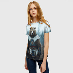 Футболка женская Воин русский медведь, цвет: 3D-принт — фото 2