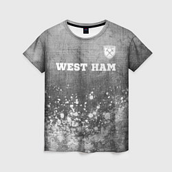 Футболка женская West Ham - grey gradient посередине, цвет: 3D-принт