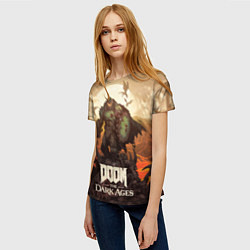 Футболка женская Палач рока Doom the dark ages, цвет: 3D-принт — фото 2