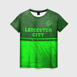 Футболка женская Leicester City - green gradient посередине, цвет: 3D-принт